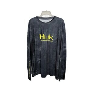 Huk Fishing Shirt Men's XL Black Kryptek Typhon Long Sleeve Performance